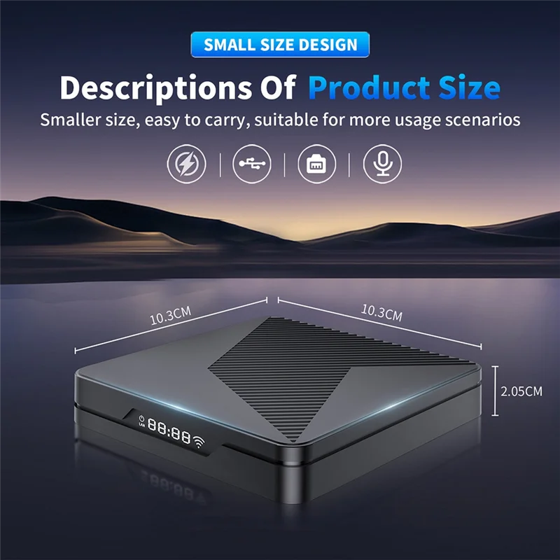 안드로이드 14 TV 박스 음성 제어 4K 60Fps Amlogic S905X5M CPU HDR 8K 2.4G 5G Wifi6 BT5.0 1000M 랜 지원 3D 미국 플러그-TCE