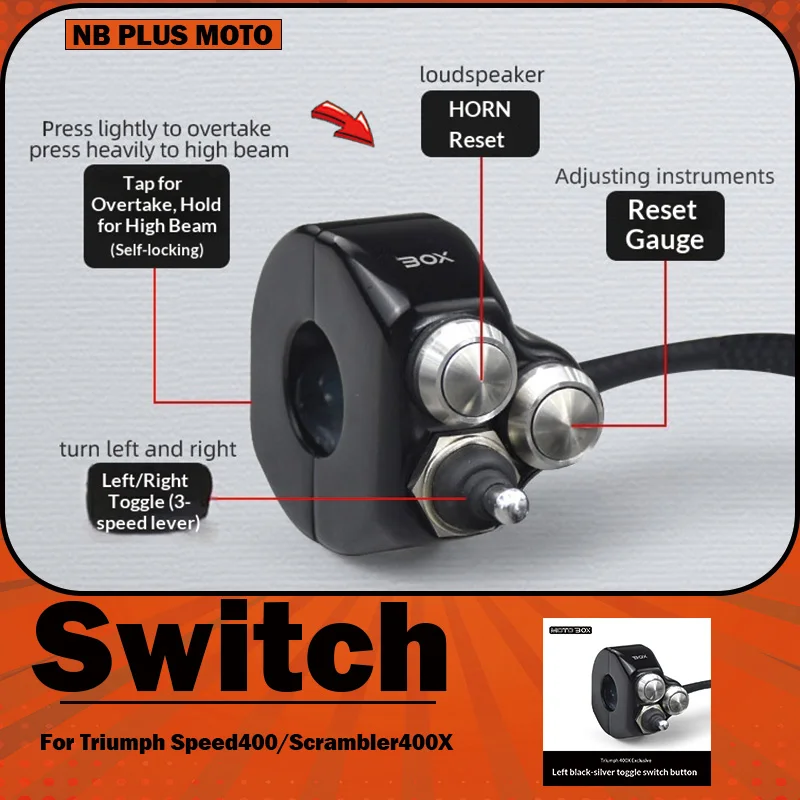 【Premium】For Triumph Speed400/Scrambler400X Custom Vintage Simple Switch Assembly for Motorcycle Handlebar Buttons