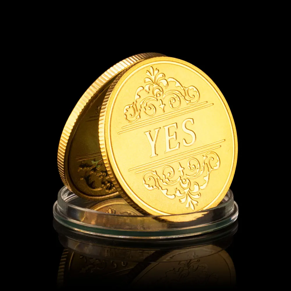 Yes or No Prediction Decision Coin Ouija All-Seeing Eye or Death Angel Gothic 30mm Gold Plated Coins Souvenir Commemorative Coin