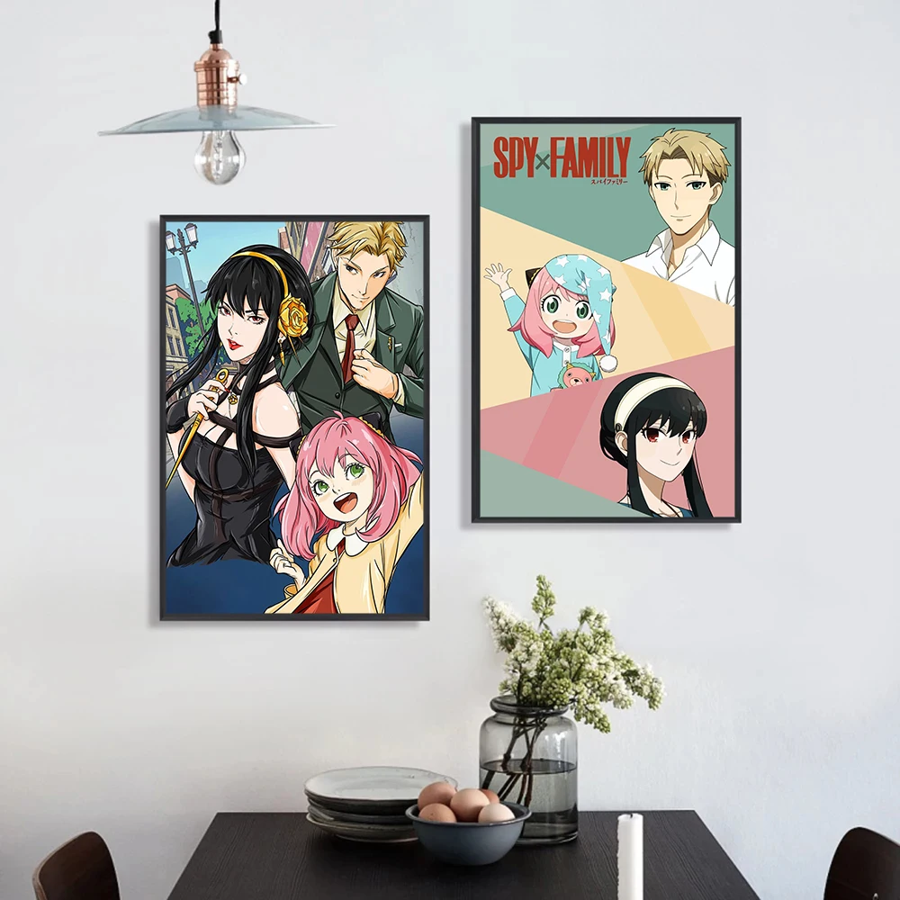 Classic Anime Spy X Family Poster Canvas Painting Dusk Ania Foger Joel Foger Bond Fogger Wall Art Cartoon Character Prints Gifts