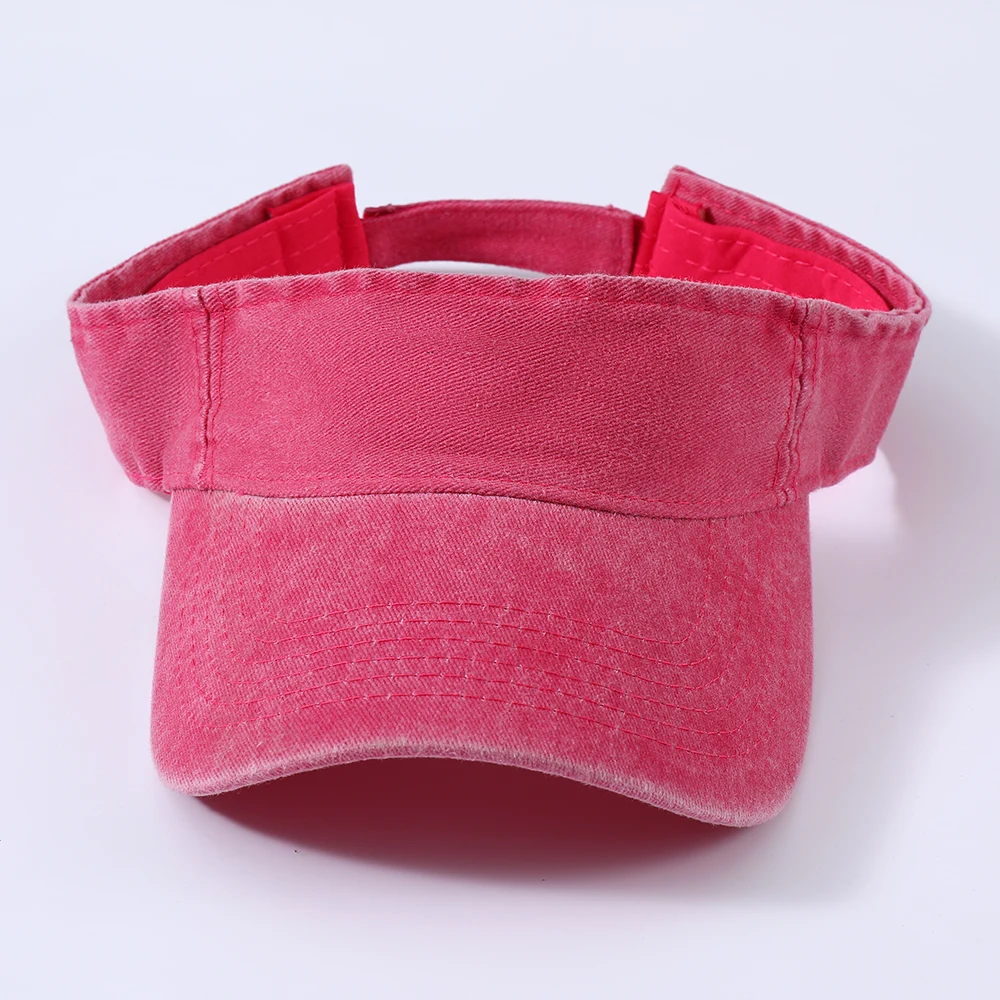 Sommer-Sonnenhüte aus Gewaschener Baumwolle, Leere Kopfbedeckung für Damen und Herren, Sport- und Reise-Strandhut, Einfarbiger Sonnenschutz Anti-UV-Visor Golfkappen – Detail 18