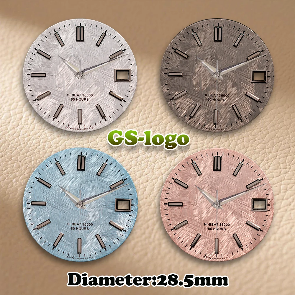 NH35/NH36 Movements GS Logo 28.5mm Weaving patterns Metal Dial Watches for men Watch Modification Accessories