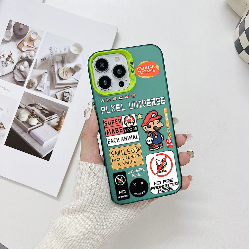 Classic Games Super Marios Phone Case for Huawei P30 P40 Mate 30 40 Pro Nova 7 Honor 50 Lens Creative Border Hard TPU PC Cover