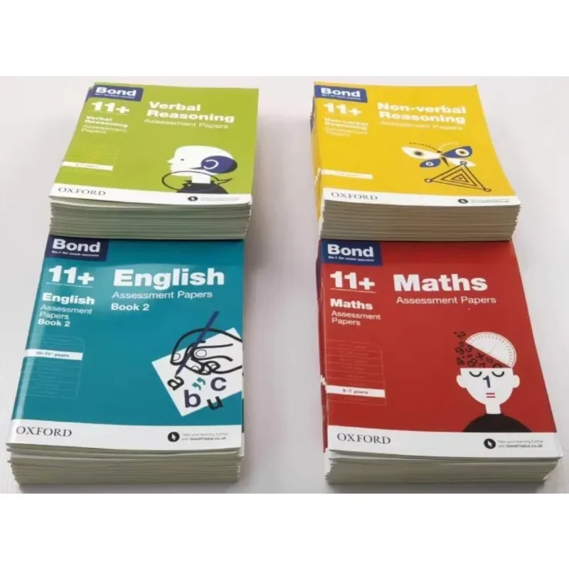 42 Books Bond 11 English Mathematical Reasoning Verbal Non-Reasoning Rating Papers Books for 5-13 Years Old Brain Educe Educe