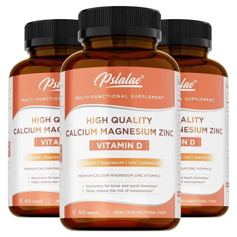 Calcium Magnesium Zinc Capsules - Rich Vitamin D, Helps Support Bones, Teeth, Heart, and Enhance Immune System Function