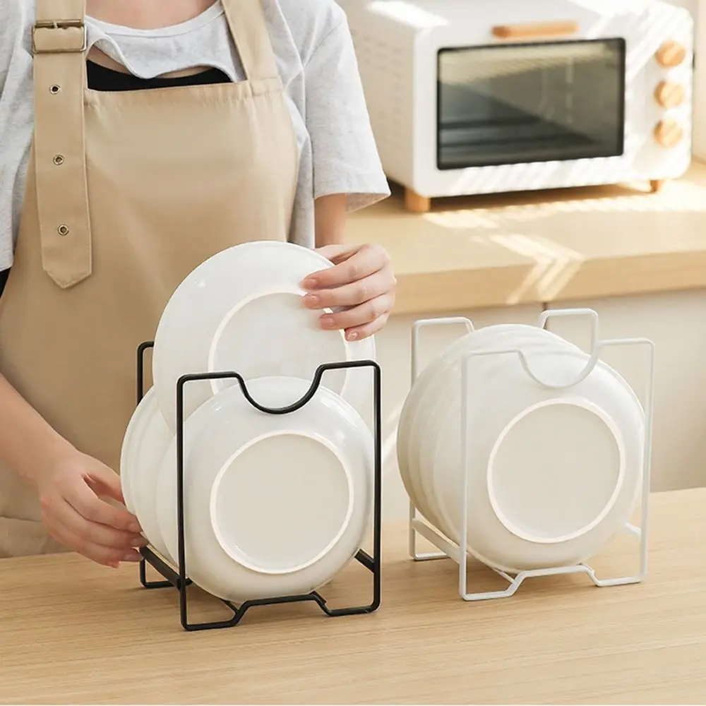 

Non-slip Dish Drying Rack Breathable Carbon Steel Countertop Dish Drainer Rust-proof Multi-purpose Vertical Cutlery Organizer