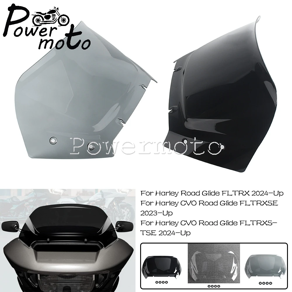 

Black/Clear/Smoke Windscreen Wind Deflector 10 Inch Fairing Windshield For Harley FLTRX FLTRXSE FLTRXSTSE 2023 2024 2025 -Later
