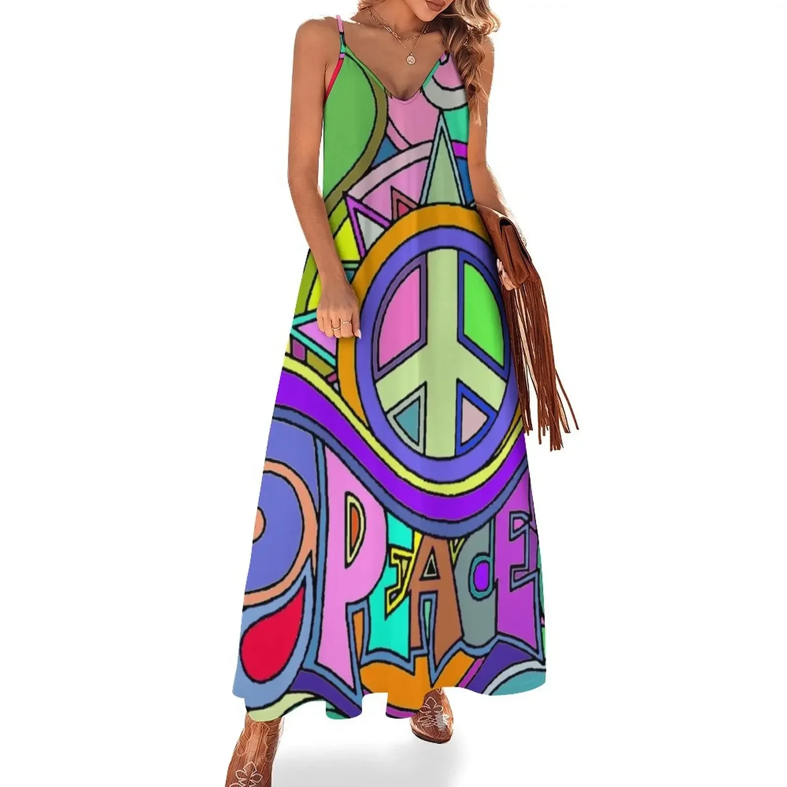 

Colorful Trippy Hippy Art Sleeveless Dress women's summer dress 2024 dress dresses prom dresses elegant dresses plus sizes