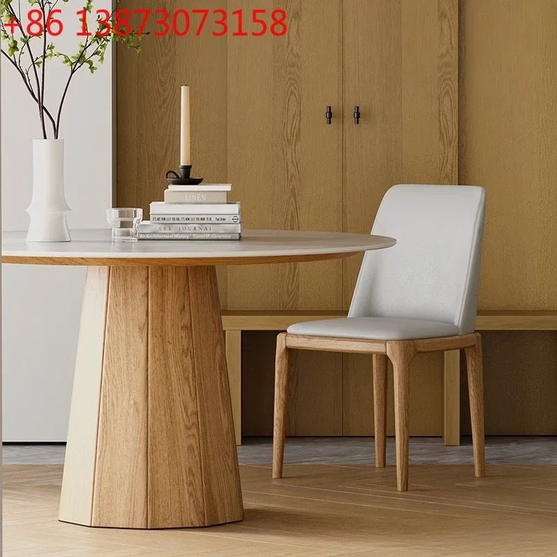 

Slate round table household small apartment retro round table dining table