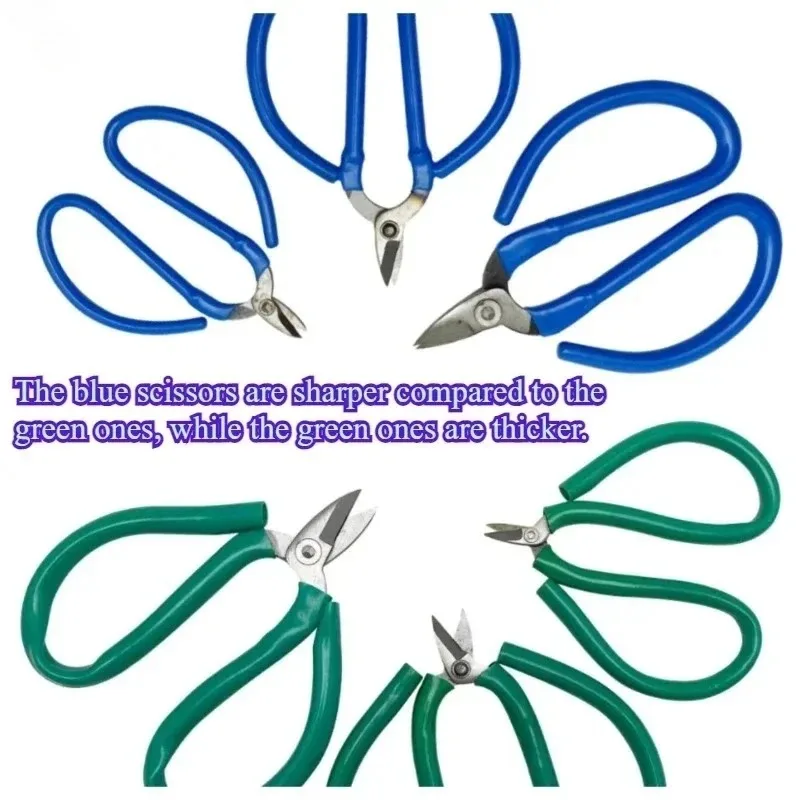 Blue Handle Short Nose Cutting Pliers, Metal Scissors Tool for Gold Silver Jewelry DIY Processing