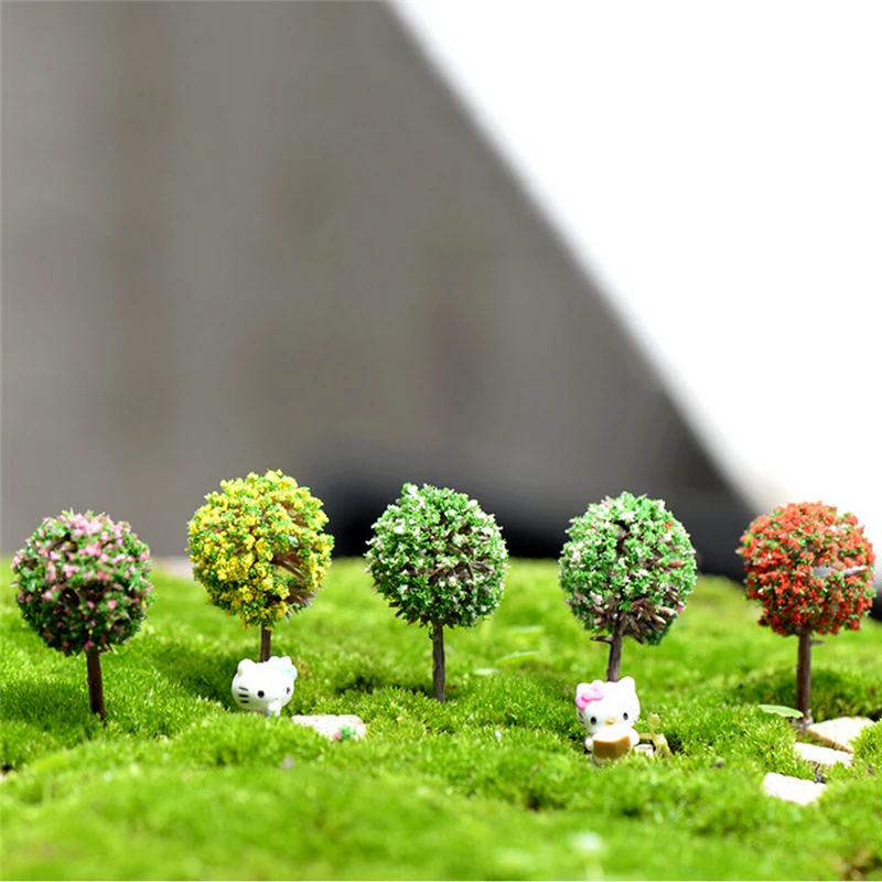 5 Teile/los 3,6 cm Harz Handwerk Baum Figuren Miniaturen Terrarium Fee Dekoration