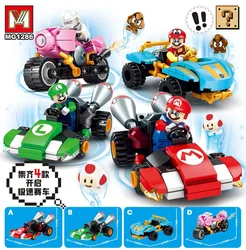 Random Box Super Mario Bros. MG1286 Block Kart Action Figure Yoshi Daisy Luigi Bowser Assembled Children's Toy Birthday Gift