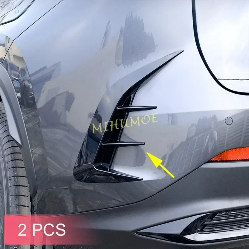 Glossy Black Rear Bumper Air Vent Blade Bezel Cover Trims For 2022 2023 2024 Lexus NX250 NX350 NX450h+