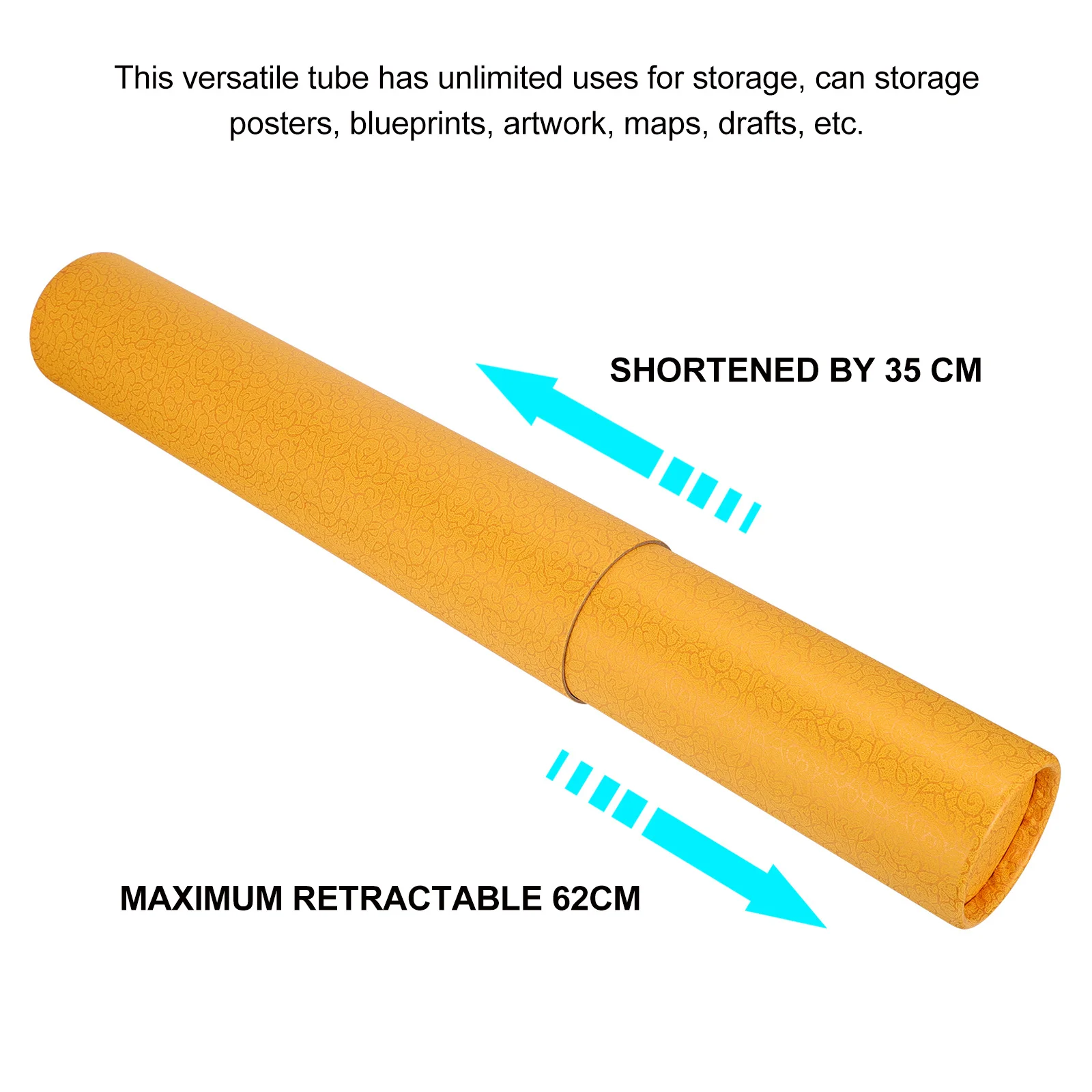 Telescopic Extendable Paper Artwork Storage Tube Durable Waterproof Cylinder for Document Poster Blueprint Mailing Storage