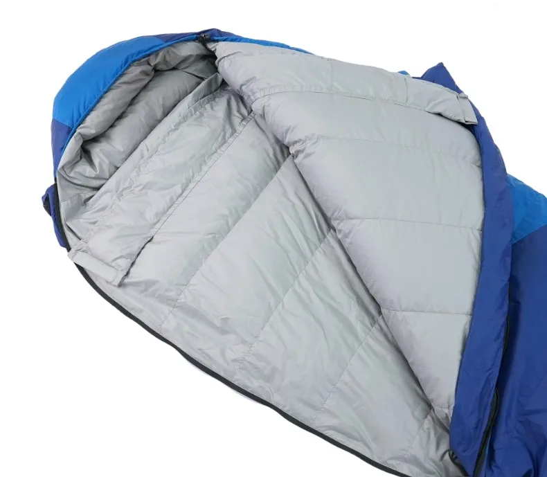 Factory hot selling cold weather warm adult hooded envelope outdoor sleeping bag winter cold weather sleeping bag