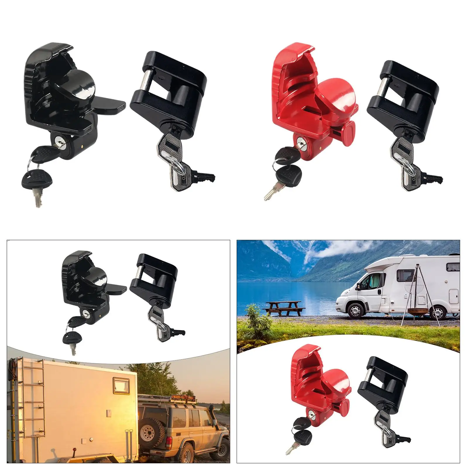 

Locking Trailer Hitch Pin Heavy Duty Coupler Lock with Unique Keys for Towing Anti Rattle Protection