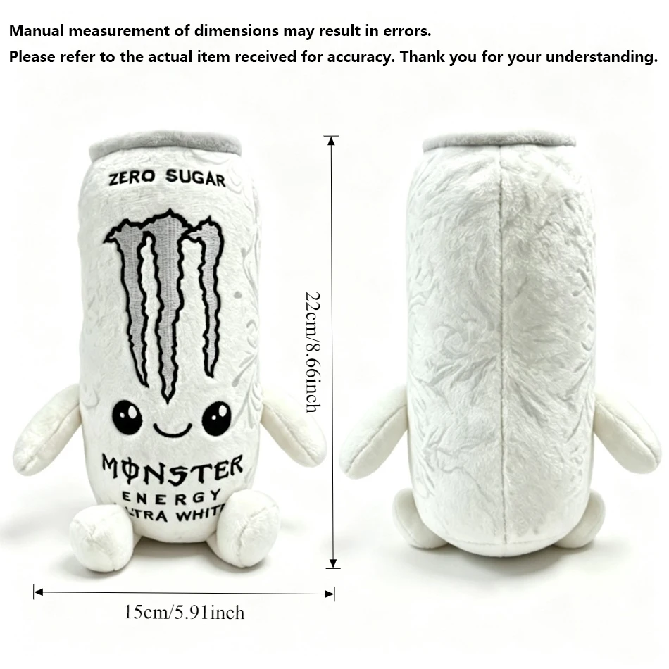 Cute Drink Can Plush Doll, Simulation Energy Beverage Stuffed Toy, Soft Plush Key Chain Pendant, Drink-Can Plush Bag Keychain