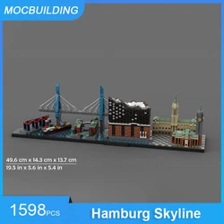 MOC Building Blocks Hamburg Skyline Model Architecture DIY Assemble Bricks Educational Creative Collect Toys Xmas Gifts 1598PCS