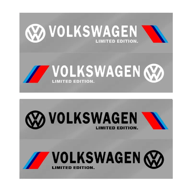 2pcs Car Side Door Sticker Badge Decal Decoration Emblem for VW Polo Golf Touareg T3 T6 T5 Passat B7 B5 Touran Beetle Tiguan GTI