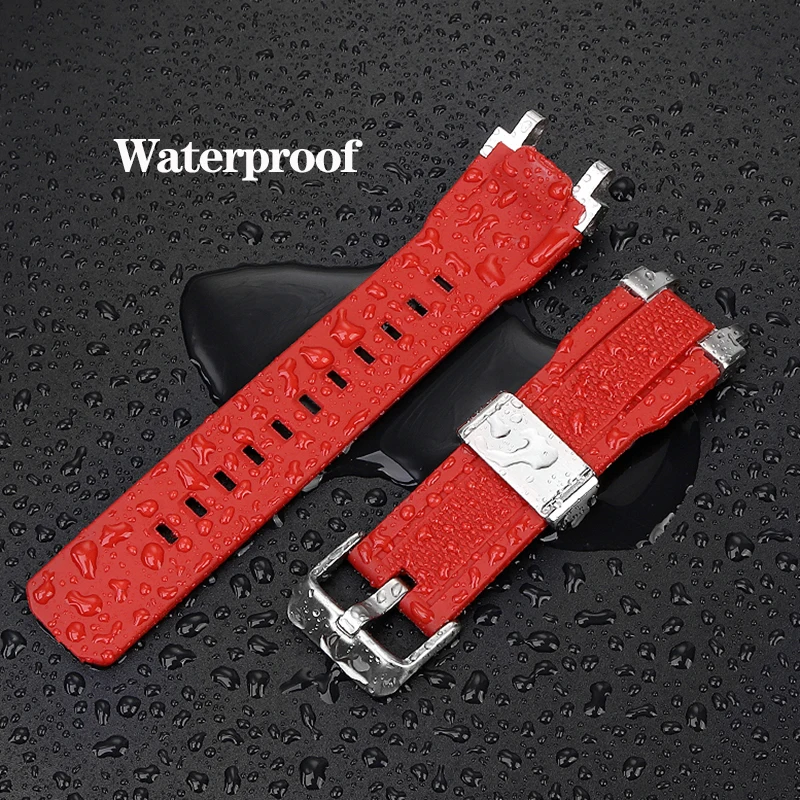 For G-SHOCK Casio Watch MTG-B1000 G1000 Series Modified Resin Rubber Strap Silicone Solid Steel Linker Watch Band Black Blue Red