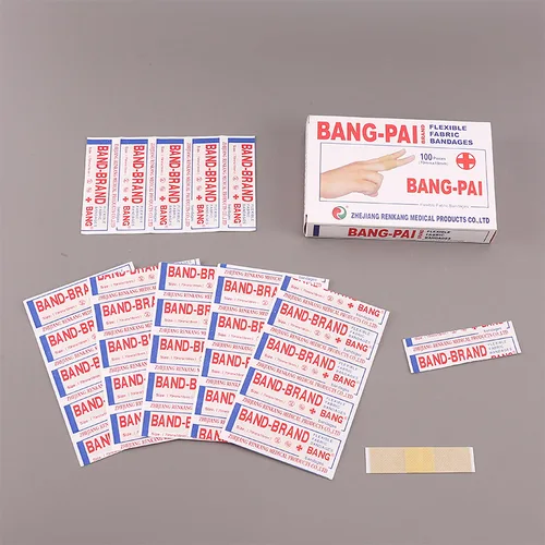 100 Uds. De yeso adhesivo impermeable y transpirable para acampar al aire libre, vendaje médico, vendaje hemostático, tirita de reserva familiar