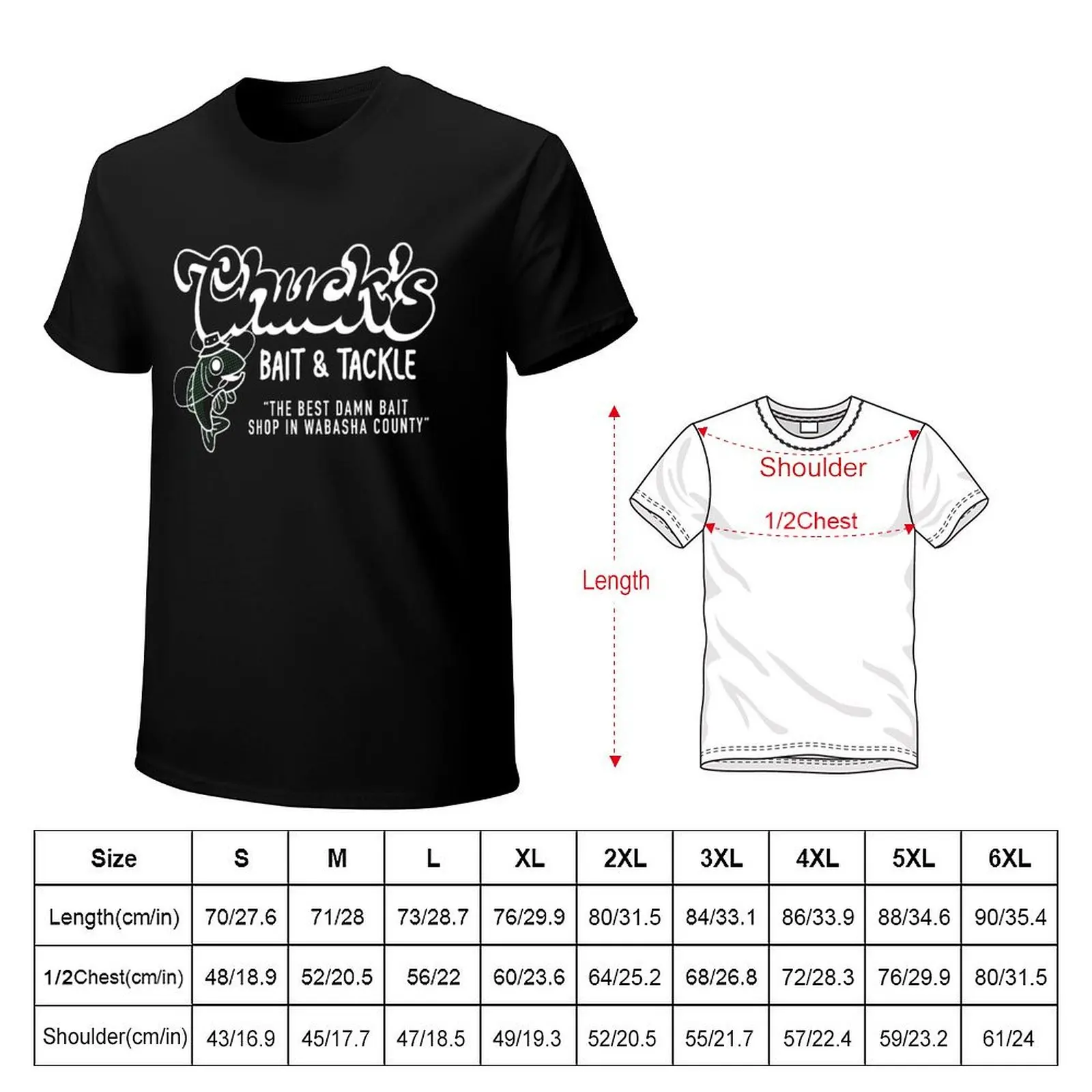 Chuck's Bait Shop T-Shirt Plus Size Basic Short Sleeve Top