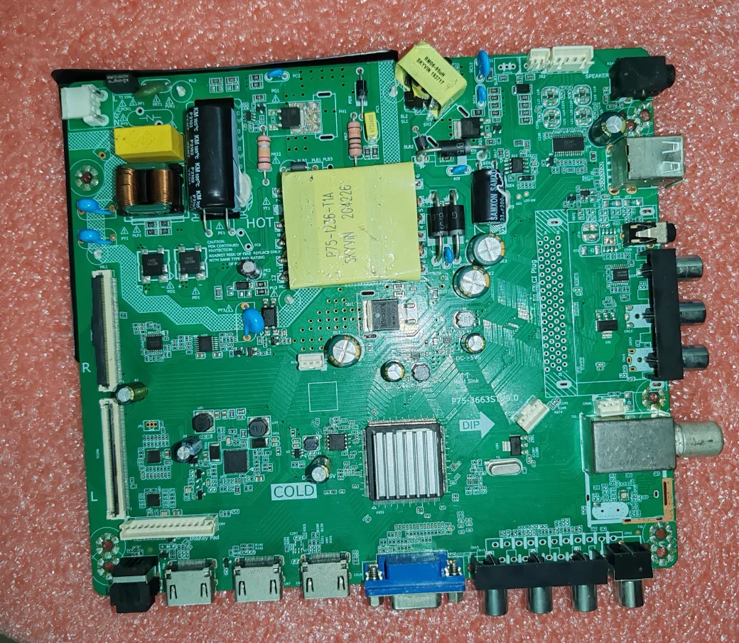 P75-3663STV9.0  Three in one LED TV motherboard, tested well, physical photo for Persian Iran  70v--82v 500ma