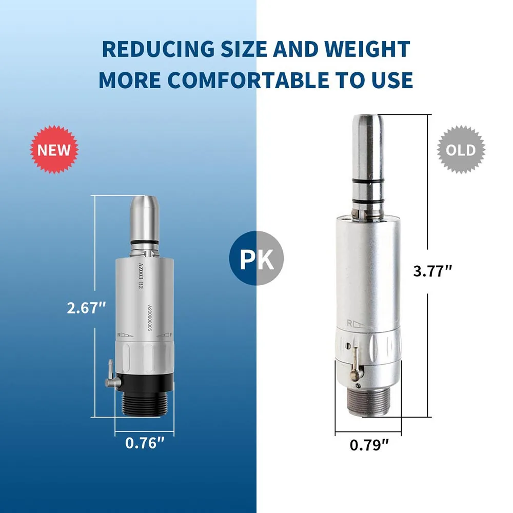 Azdent Low Speed Handpiece Contra Angle Handpiece Straight Handpiece 2/4 Holes Air Motor Autoclavable 135°C