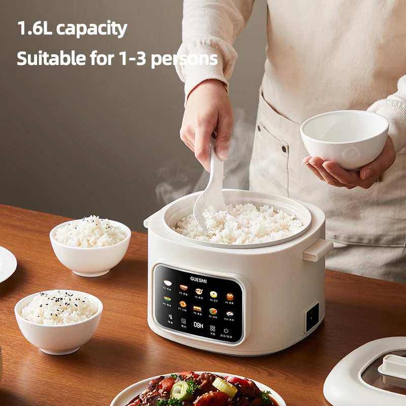 Cuiseur à riz électrique 1,6 l, Mini multicuiseur, boîte à déjeuner, cuiseurs à riz, poêle électrique antiadhésive, cuiseur à vapeur pour aliments
