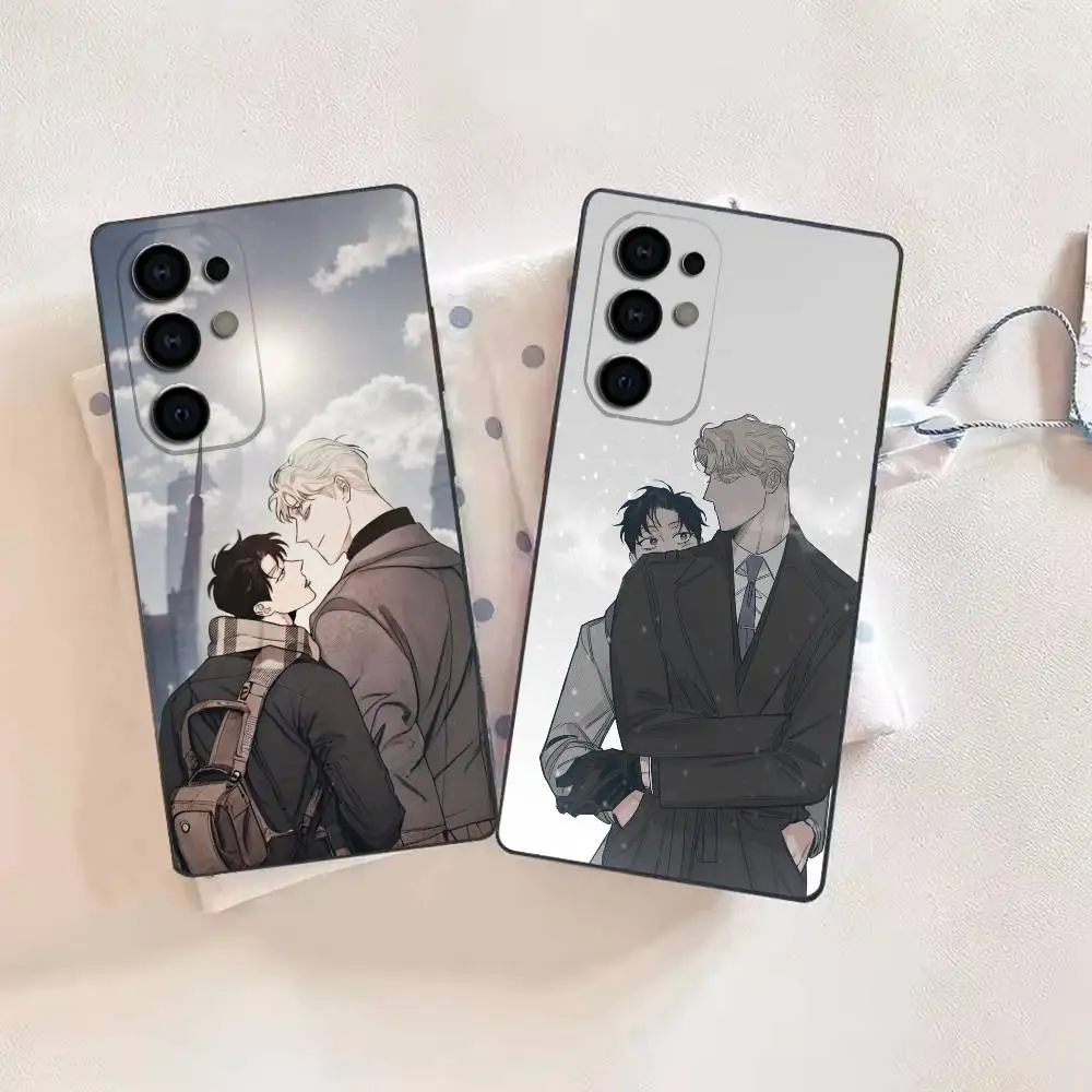 BL Comic Roses and Champagne Phone Case For Samsung S26,25,24,21,22,21,20,10,9,8,7,6,Ultra,Plus,Fe, Lite Black Cover