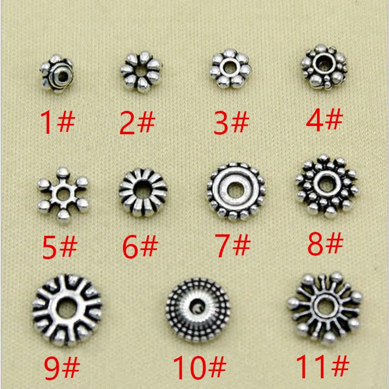 50Pcs Tibetan Silver Spacer Beads Metal Spacer Beads for Jewelry Making, Bracelet Necklace Craft Beads for Jewelry Findings image 2