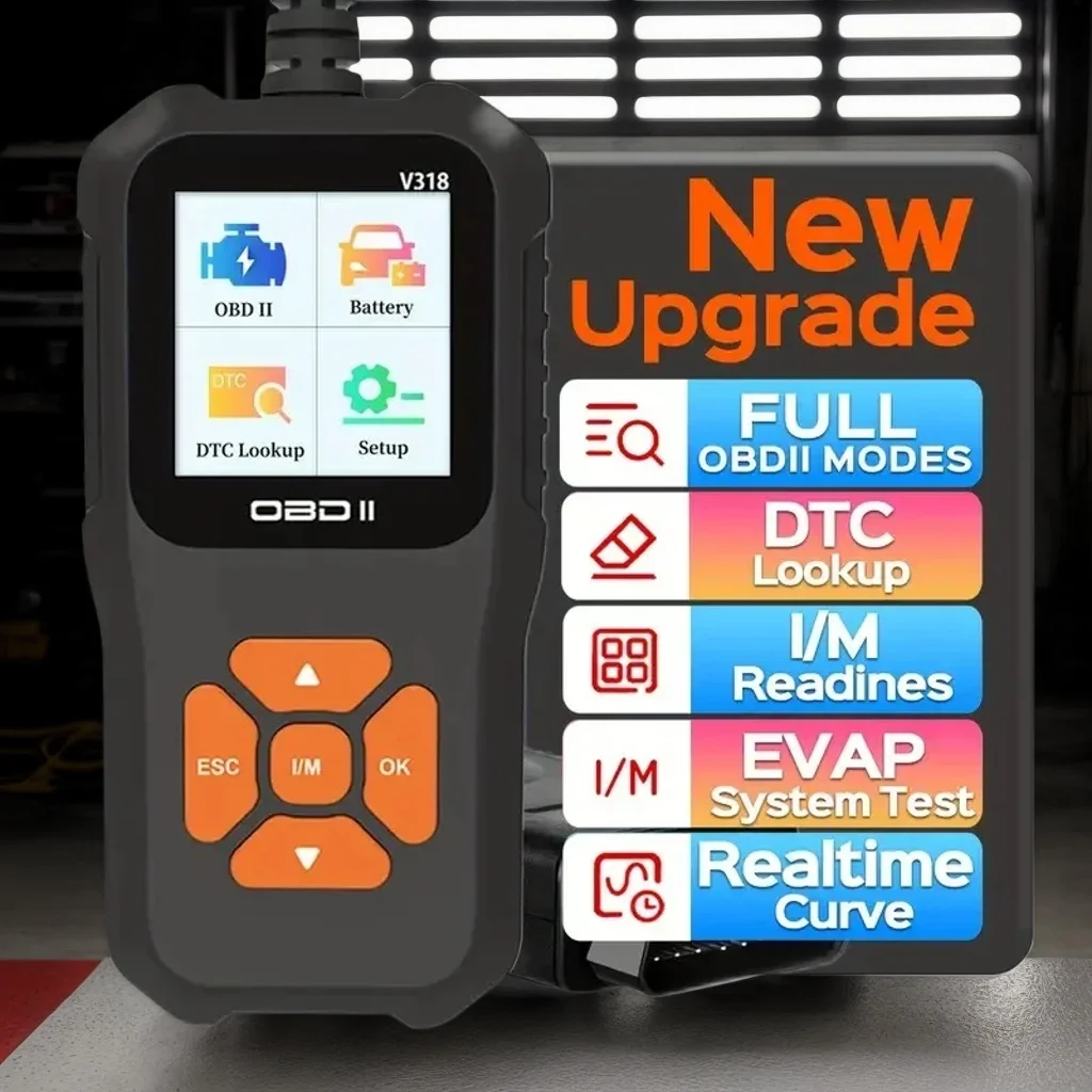 

​​V318 Auto Diagnostic Tool - OBD2 Scanner with Battery Tester and Multi-Language Support​​