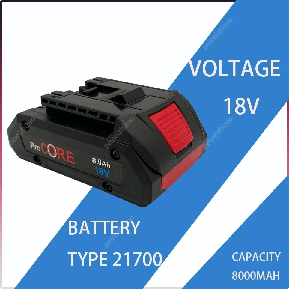 Batteria di ricambio per elettroutensili 18V 8000mAh agli ioni di litio per Bosch GSR18-Li,BAT609,BAT618,BAT609G,BAT618G,17618,37618,DGSH181