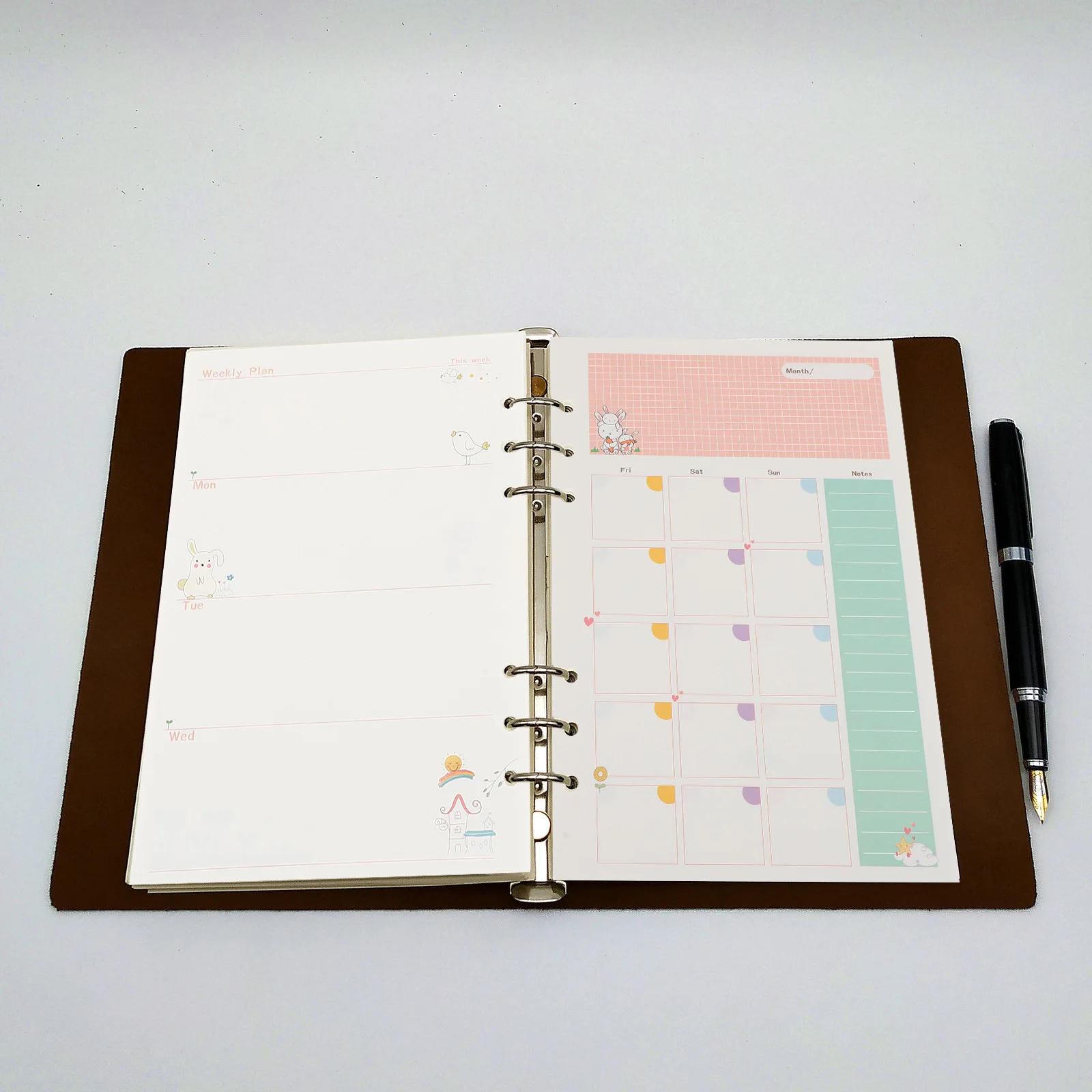 

3Pcs Loose Leaf Planner Papers Replacement Refill Detachable Six Holes Notepad Writing Papers for Office School Student