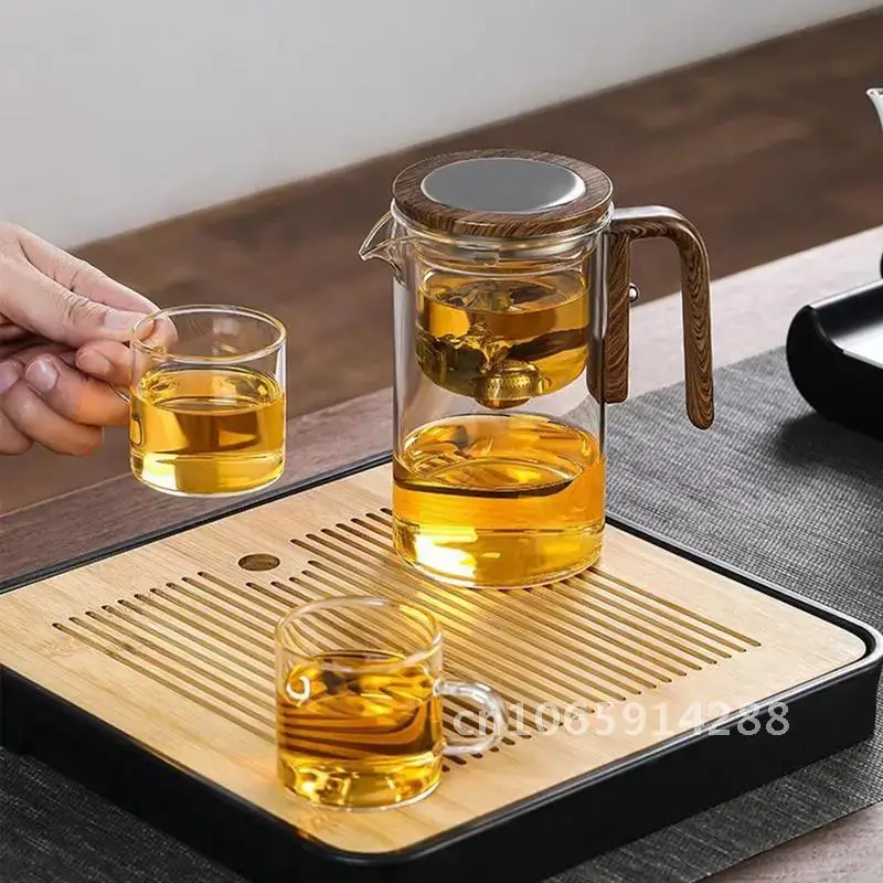 

Glass Tea Pot Kettle Infuser 520ML/720ML Teapot Water Separation Inner Magnetic One Set Cup Tea Click Magnet Switches Filtration