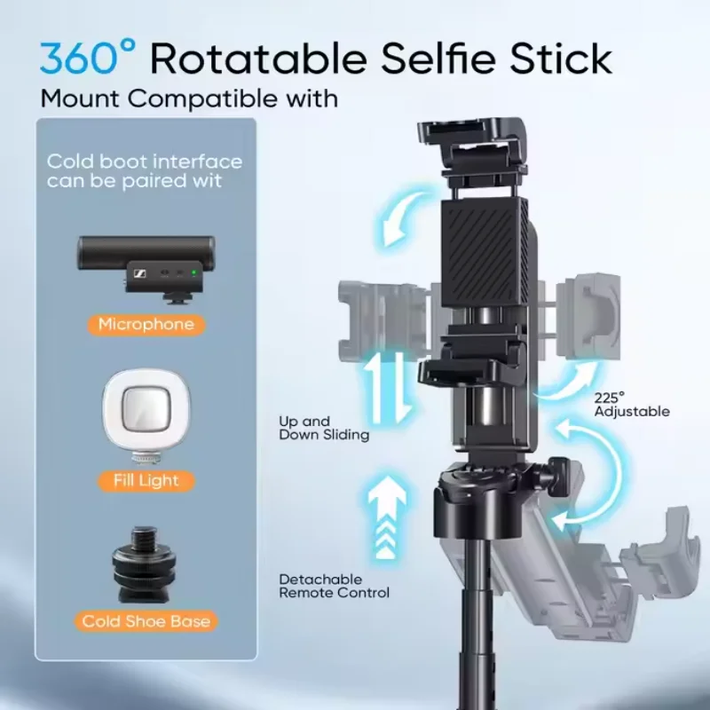 FANGTUOSI المضادة للاهتزاز يده عصا سيلفي لاسلكية صغيرة ترايبود قوس طوي Monopod للهواتف الذكية التوازن حامل ثابت