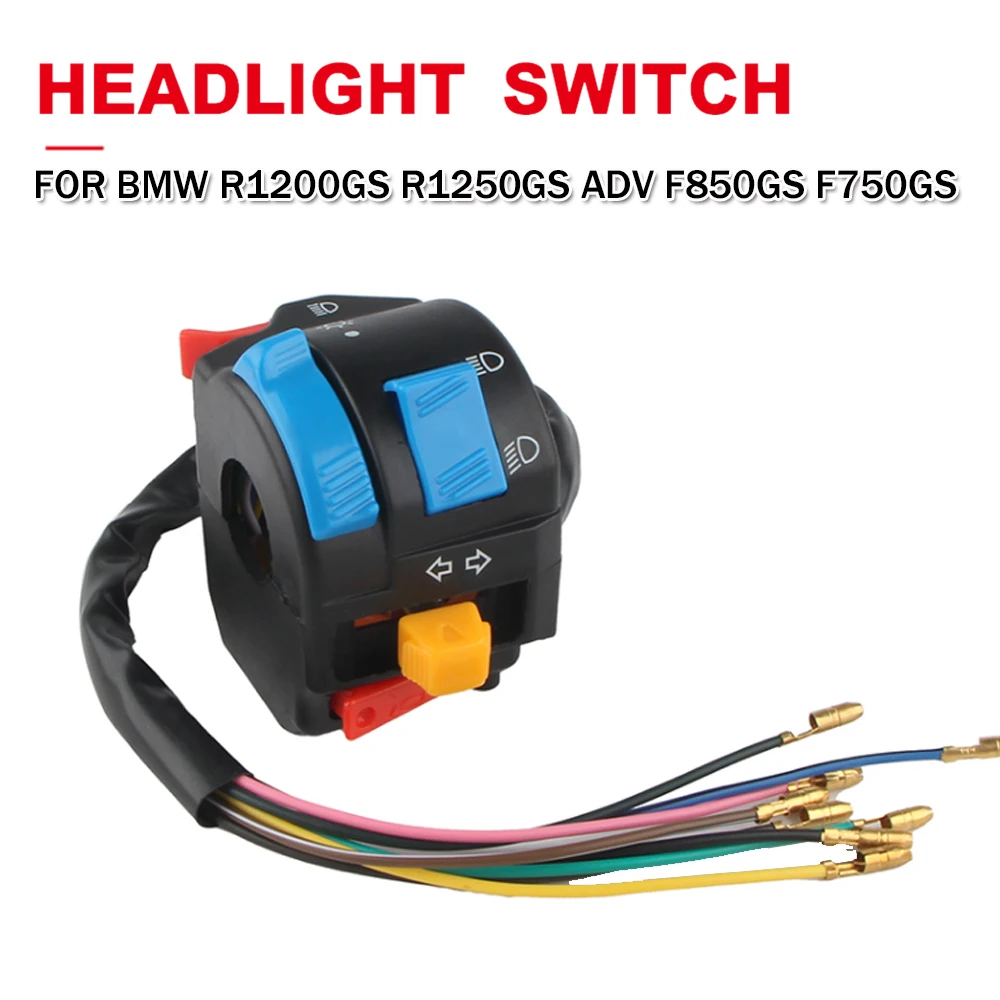 For BMW R1200GS R1250GS F850GS F750GS Universal Motorcycle 22mm Handlebar Headlight Fog Light Turn Signal Control Switch Button