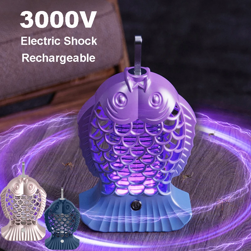 3000 В электрическая мухобойка USB перезаряжаемая мухоловка домашняя ловушка от комаров ловушка для насекомых лампа для уничтожения комаров светодиодные фонари
