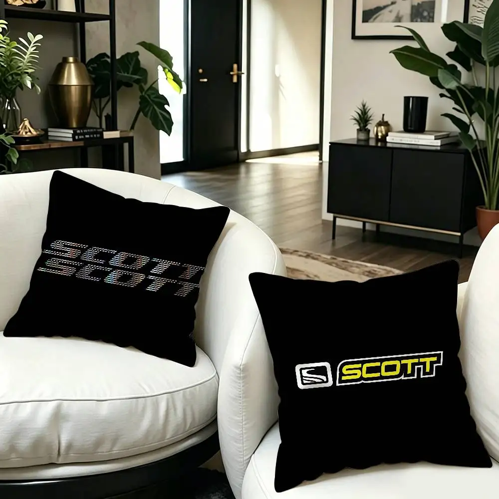 S-Scott Bike logo Personalized Pillow Dust Cover Bedroom Kids Party Decoration Pillowcase Birthday Children Gift