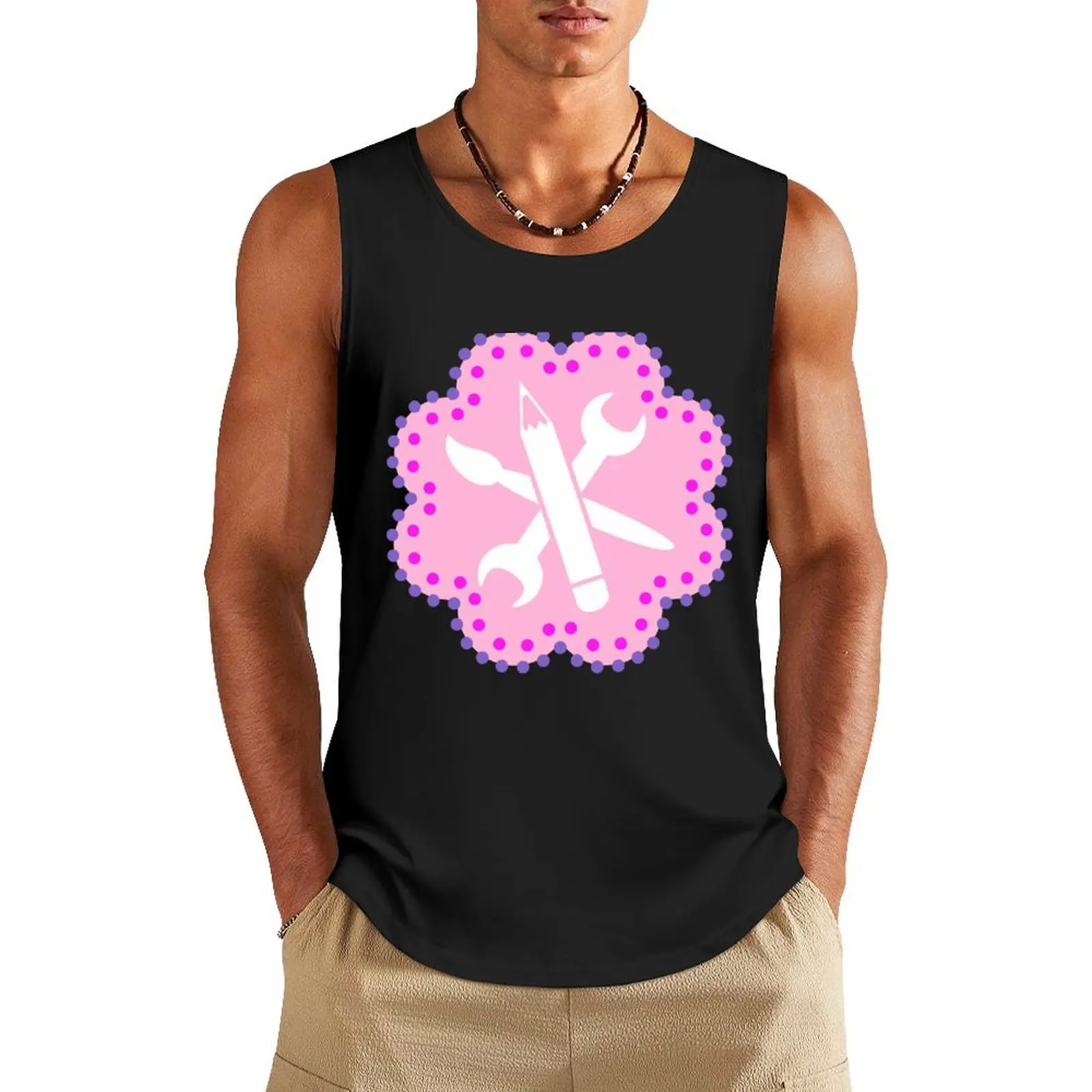 

Bitz and Bob logo shirt - Steam pink style Tank Top sleeveless vests Short sleeve Body man clothes for men summer