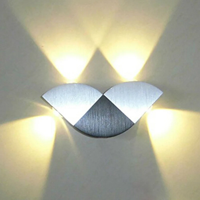 

Aluminum 4W LED wall light Home living room TV background wall sconce decor Bedroom Corridor Aisle Silver Wall Lamps