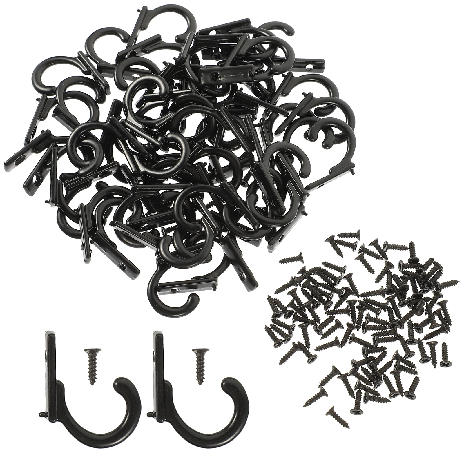 

58 Pcs Zinc Alloy Hooks Small Hook for Bathroom Bedroom Kitchen Hallway Wall Mount Hanging Purse Coat Hat Umbrella Key Metal