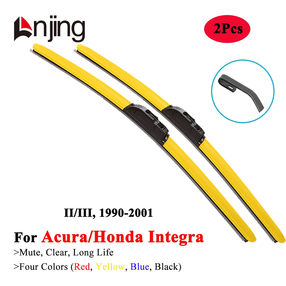 LNJING Colorful Wiper Blades For Acura Honda Integra Coupe DA DB DC 1990 1992 1995 1998 1999 2000 2001 Car Exterior Accessories