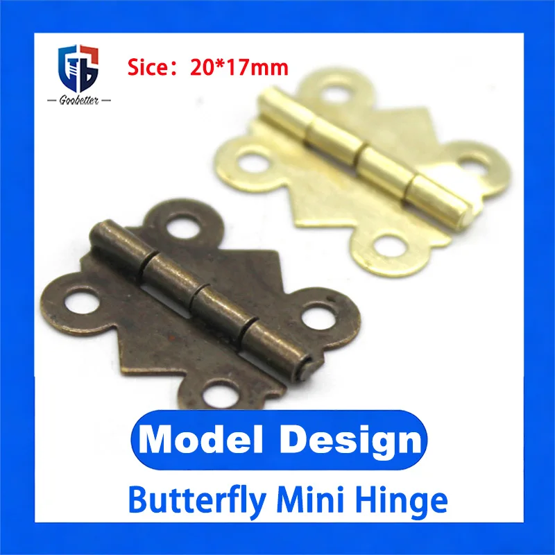 

10Pcs Butterfly Mini Hinge Lace Decorative 180 Degree Folding Chinese Antique Style Hinge for Model Making Door Hardware