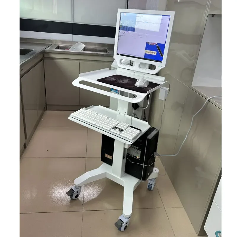 GreatLife Dent Medical Dental Scanner Cart Intraoral Scanner Trolley With Bracket Tray Tool Cart Mobile Workstation