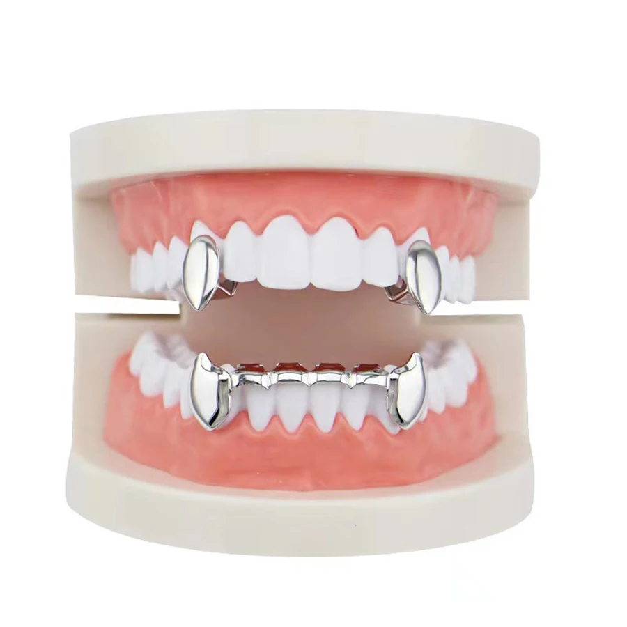 HipHop Classic Single Teeth Grillz Golden Tooth Caps Decor 14K Gold Plated Dental Grills Body Jewelry For Women Men