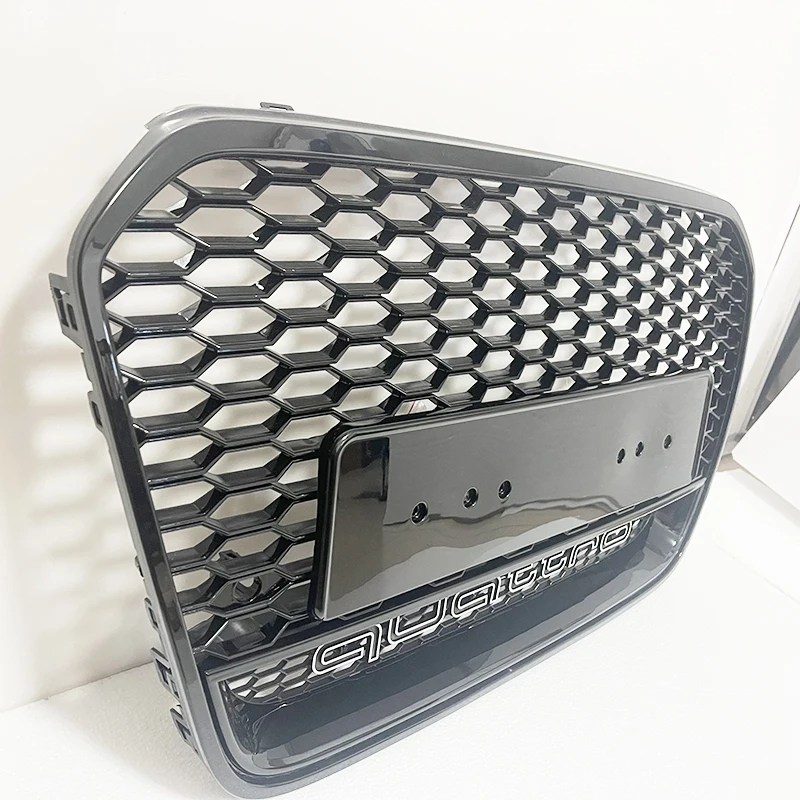 For RS6 Style Front Sport Hex Mesh Honeycomb Hood Grill Black For Audi A6/S6 C7 2012 2013 2014 2015 Car-Styling Accessories