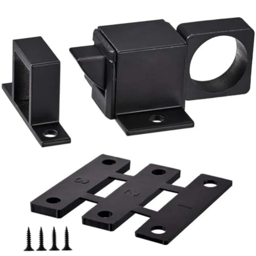 

4PCS Self-Closing Latch, with Regulating Gasket, Security Pull Ring Spring Bounce Door Bolt for Window Shed, Gate Toilet, Bedro