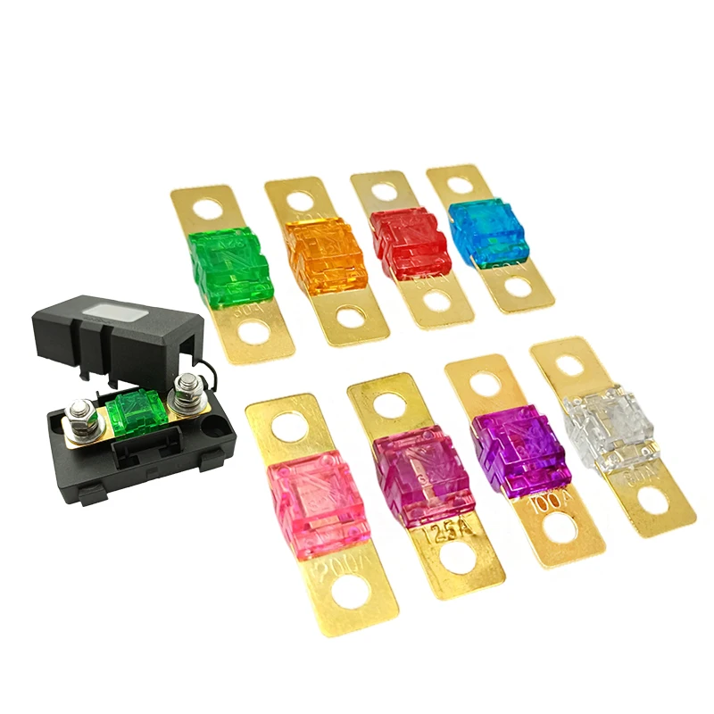 【5-1PCS】ANS FUSE 20A 30A 40A 50A 60A 70A 80A 100A 125A 150A 175A ANL Gold Plated Stud Car Fuses Mini Car Stereo Audio AFS Fuse