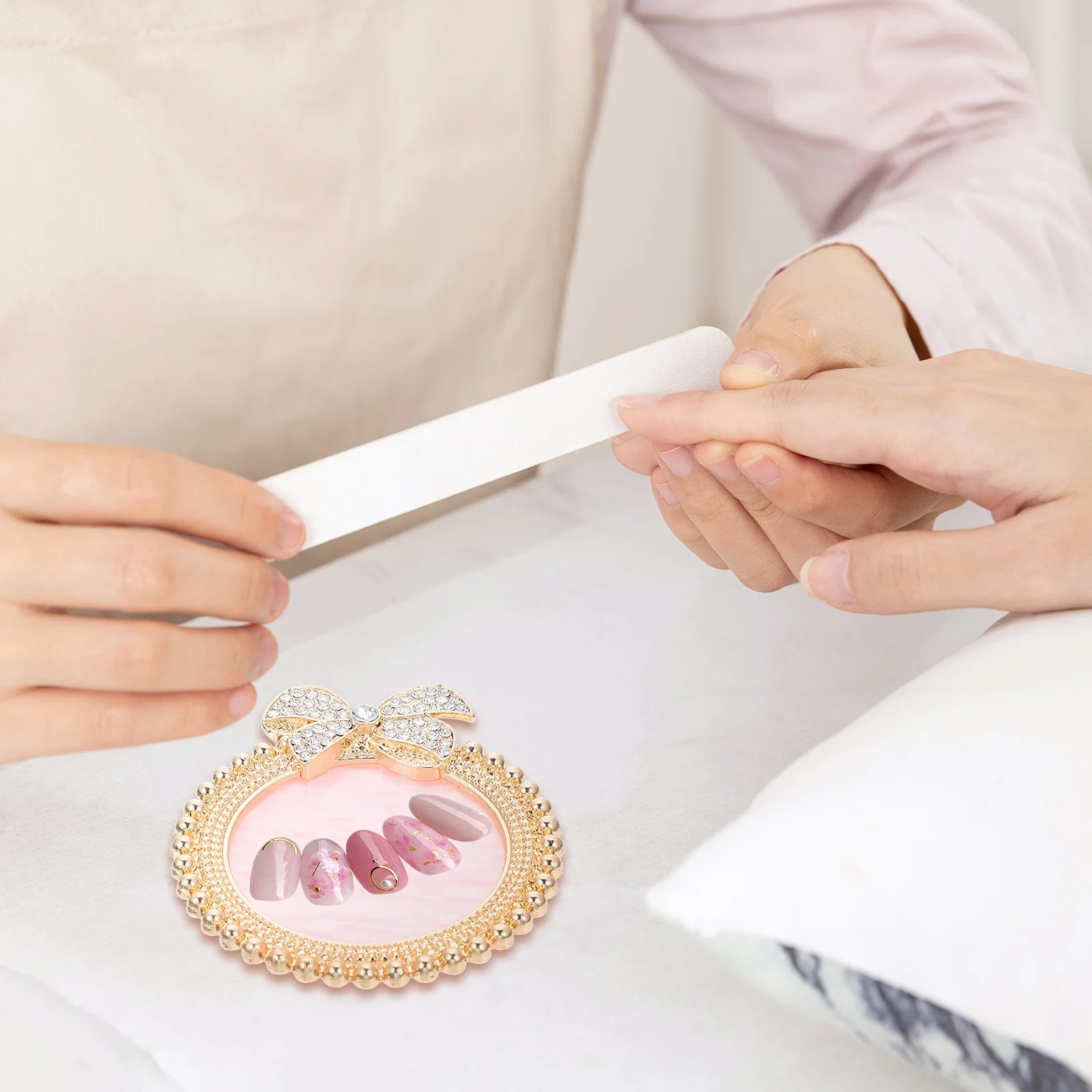 Placa mezcladora de colores, decoración de diamantes de imitación, marco Vintage, paleta de manicura para decoración de uñas, paleta de pintura, bandeja mezcladora de pigmentos DIY, pintura